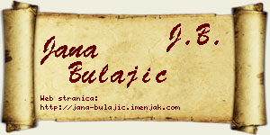 Jana Bulajić vizit kartica